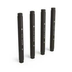 TRU RED™ Pen Permanent Markers, Twin Tip, Black, 4/Pack (TR57829)