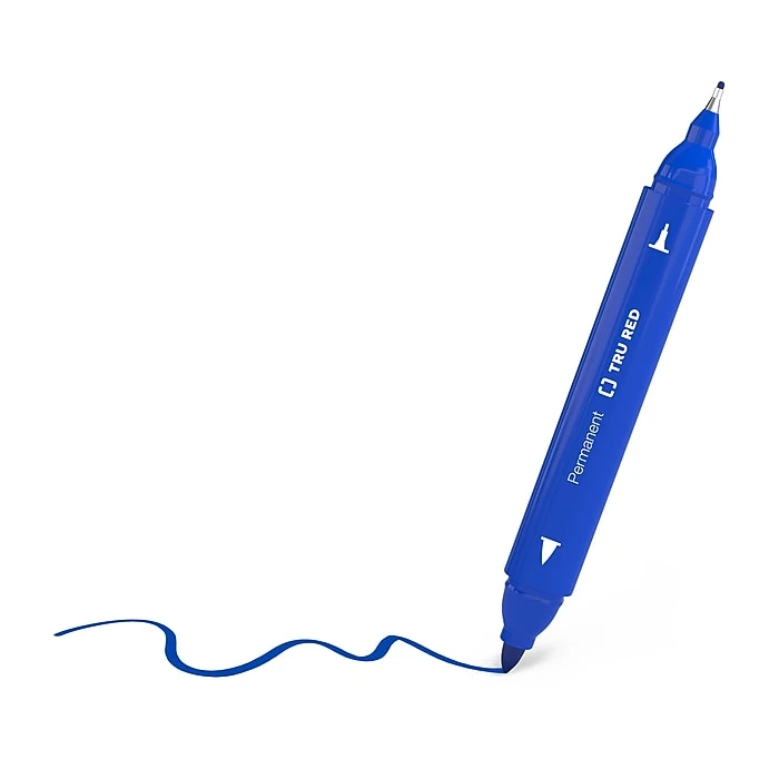 TRU RED™ Pen Permanent Markers, Twin Tip, Blue, 12/Pack (TR57831) 5 TRU RED™ Pen Permanent Markers, Twin Tip, Blue, 12/Pack (TR57831) - Image 3