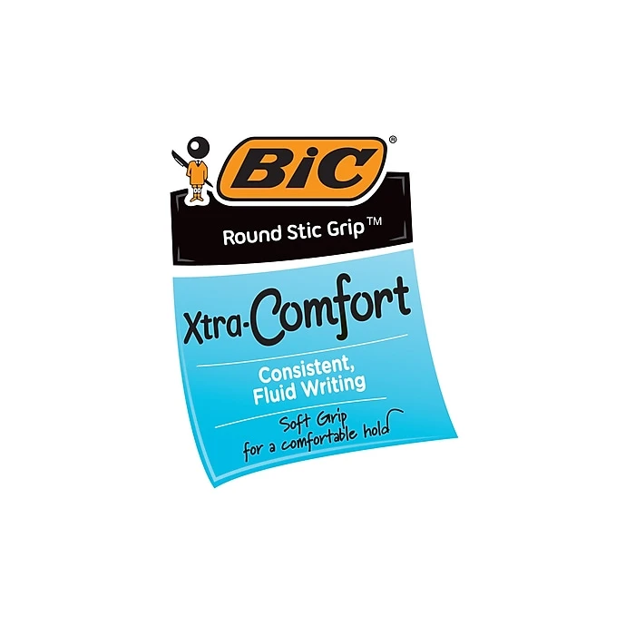 BIC Round Stic Grip Xtra Comfort Ballpoint Pens, Medium Point, Red Ink, Dozen (13889) 5 BIC Round Stic Grip Xtra Comfort Ballpoint Pens, Medium Point, Red Ink, Dozen (13889) - Image 3