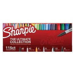 Sharpie The Ultimate Collection Permanent Markers, Assorted Tips, Assorted Colors, 115/Pack (1983255)