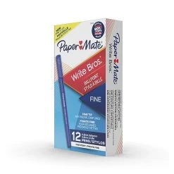 Paper Mate Write Bros. Ballpoint Pen, Fine Point, Blue Ink, Dozen (3361131) -Cheap Staples Shop s1201847 sc7 1