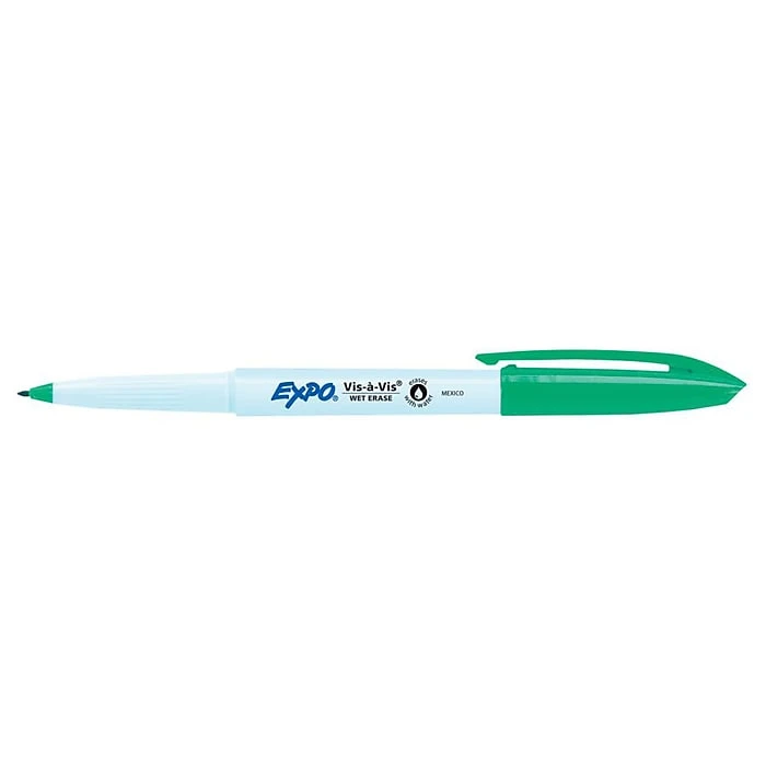 Expo Vis-à-Vis Wet Erase Markers, Fine Point, Green, 12/Pack (16004) 6 Expo Vis-à-Vis Wet Erase Markers, Fine Point, Green, 12/Pack (16004) - Image 4