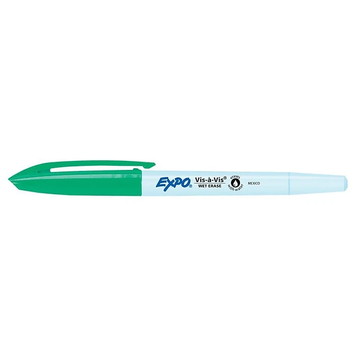 Expo Vis-à-Vis Wet Erase Markers, Fine Point, Green, 12/Pack (16004) 5 Expo Vis-à-Vis Wet Erase Markers, Fine Point, Green, 12/Pack (16004) - Image 3