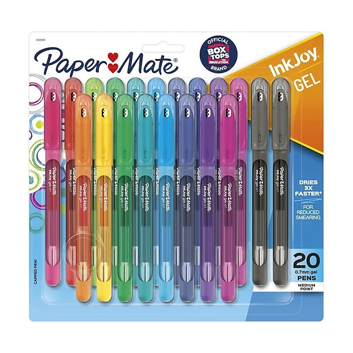 Paper Mate InkJoy Gel Pens, Medium Point, Assorted Colors, Capped, 20 Count 3 Paper Mate InkJoy Gel Pens, Medium Point, Assorted Colors, Capped, 20 Count