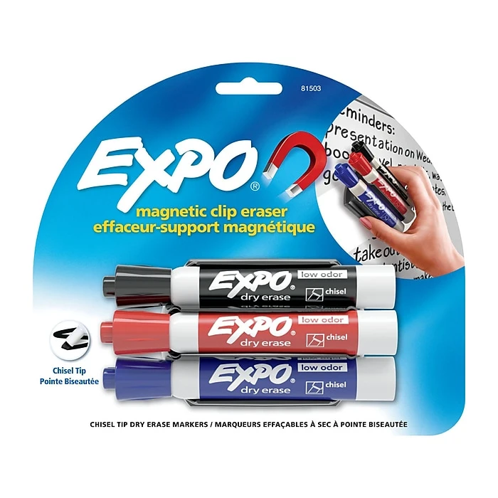 Expo Dry Erase Markers, Chisel Point, Assorted, Starter Set/Kit (81503) 3 Expo Dry Erase Markers, Chisel Point, Assorted, Starter Set/Kit (81503)