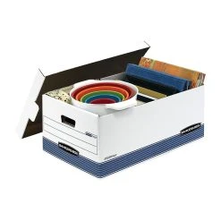Bankers Box Medium-Duty FastFold Corrugated File Storage Boxes, 24" Lift-Off Lid, Legal Size, White/Blue, 12/Carton (00702) -Cheap Staples Shop s1213051 sc7