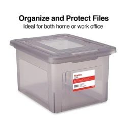 TRU RED™ Hanging File Box, Snap Lid, Letter/Legal Size, Frost Gray, 4/Carton (TR57623CT) -Cheap Staples Shop s1219621 sc7