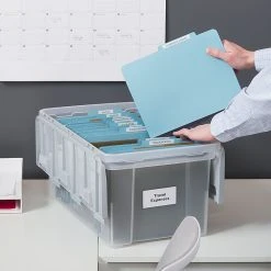 Staples Hanging File Box, Wing Lid, Letter Size, Clear (TR58300) -Cheap Staples Shop s1219650 sc7