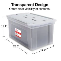 Staples Hanging File Box, Wing Lid, Letter Size, Clear (TR58300) -Cheap Staples Shop s1219651 sc7