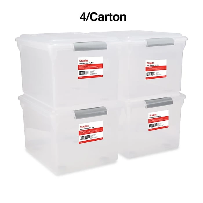 TRU RED™ Store & Slide Hanging File Box, Latch Lid, Letter/Legal Size, Clear, 4/Carton (TR57621CT) 10 TRU RED™ Store & Slide Hanging File Box, Latch Lid, Letter/Legal Size, Clear, 4/Carton (TR57621CT) - Image 8