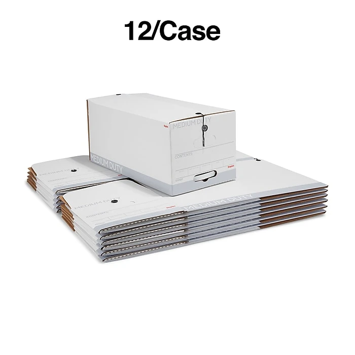 Staples Medium Duty File Box, String And Button Lid, Letter, White/Gray, 12/Case (TR59221) 10 Staples Medium Duty File Box, String And Button Lid, Letter, White/Gray, 12/Case (TR59221) - Image 8