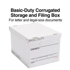 Staples File Box, Lift Off Lid, Letter/Legal, White/Black, 20/Case (TR59212)