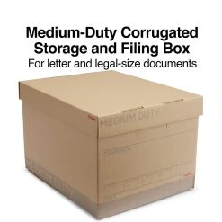 Staples Medium Duty File Box, Lift Off Lid, Letter/Legal, Brown/Gray, 12/Carton (TR59213)