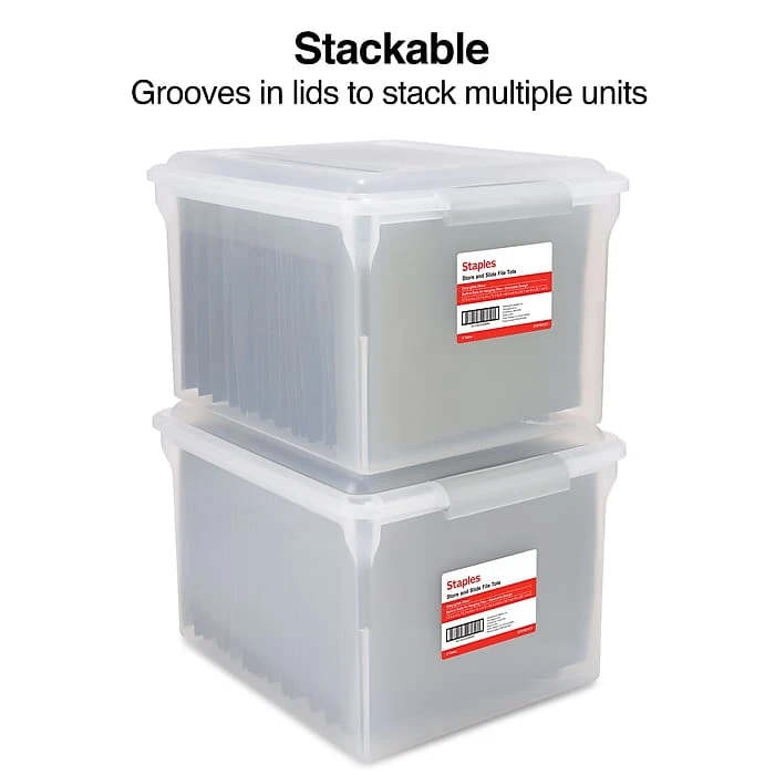 TRU RED™ Store & Slide Hanging File Box, Latch Lid, Letter/Legal Size, Clear, 4/Carton (TR57621CT) 6 TRU RED™ Store & Slide Hanging File Box, Latch Lid, Letter/Legal Size, Clear, 4/Carton (TR57621CT) - Image 4