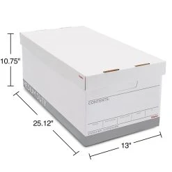 Staples Medium Duty File Box, Lift Off Lid, Letter, White/Gray, 4/Carton (TR59214) -Cheap Staples Shop s1219757 sc7