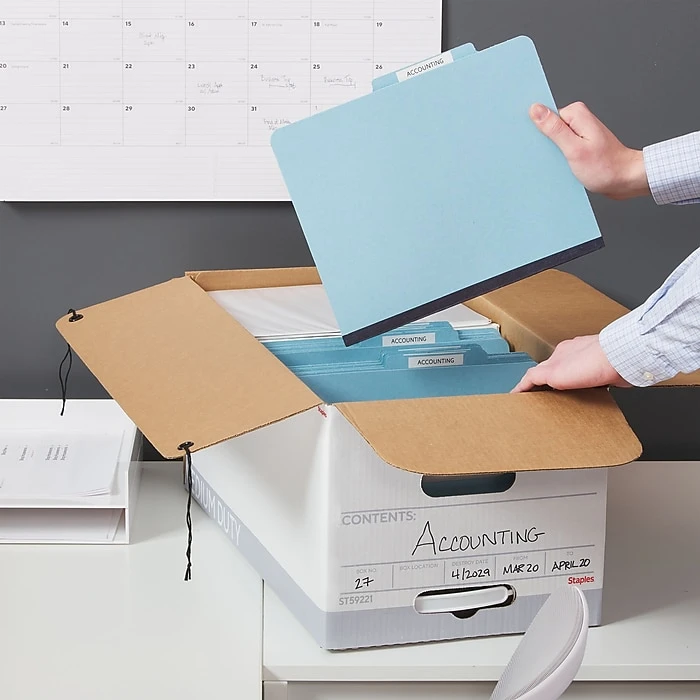 Staples Medium Duty File Box, String And Button Lid, Letter, White/Gray, 12/Case (TR59221) 8 Staples Medium Duty File Box, String And Button Lid, Letter, White/Gray, 12/Case (TR59221) - Image 6