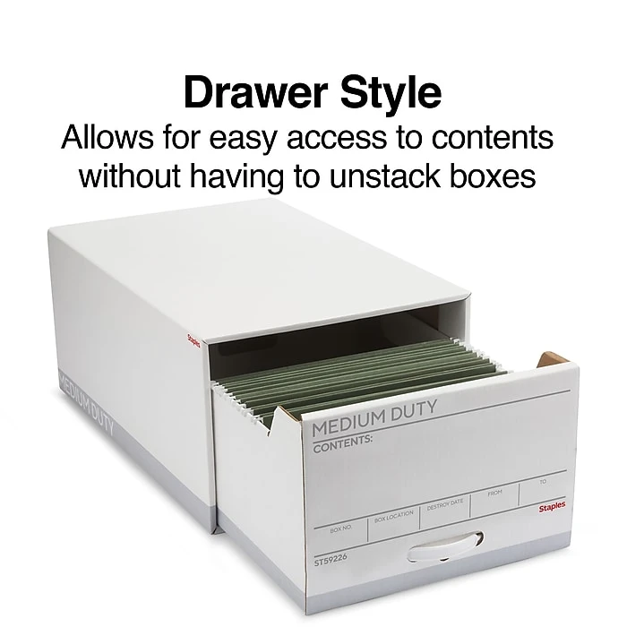 Staples Medium Duty File Drawers, Legal, White/Gray, 6/Carton (TR59226) 4 Staples Medium Duty File Drawers, Legal, White/Gray, 6/Carton (TR59226) - Image 2