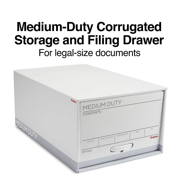 Staples Medium Duty File Drawers, Legal, White/Gray, 6/Carton (TR59226) 3 Staples Medium Duty File Drawers, Legal, White/Gray, 6/Carton (TR59226)