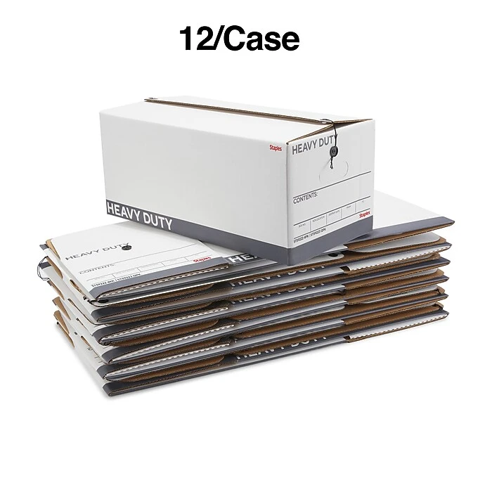 Staples Heavy Duty File Box, String And Button Lid, Letter, White/Gray, 12/Case (TR59223) 10 Staples Heavy Duty File Box, String And Button Lid, Letter, White/Gray, 12/Case (TR59223) - Image 8