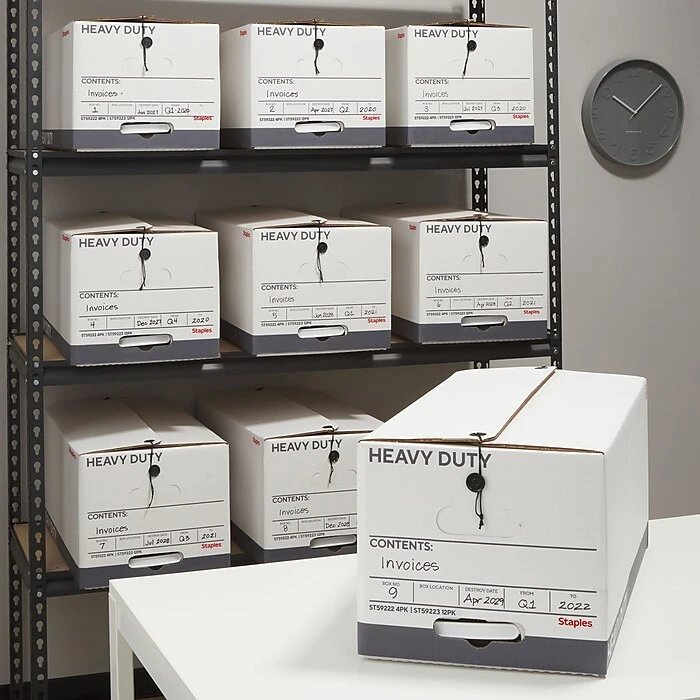 Staples Heavy Duty File Box, String And Button Lid, Letter, White/Gray, 12/Case (TR59223) 9 Staples Heavy Duty File Box, String And Button Lid, Letter, White/Gray, 12/Case (TR59223) - Image 7