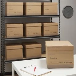 Staples Medium Duty File Box, Lift Off Lid, Letter/Legal, Brown/Gray, 12/Carton (TR59213) -Cheap Staples Shop s1219784 sc7