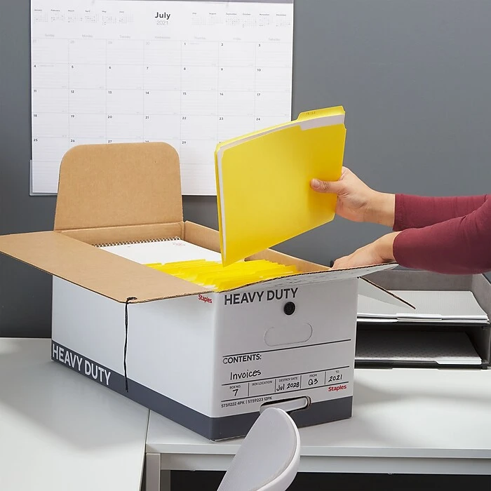 Staples Heavy Duty File Box, String And Button Lid, Letter, White/Gray, 12/Case (TR59223) 8 Staples Heavy Duty File Box, String And Button Lid, Letter, White/Gray, 12/Case (TR59223) - Image 6