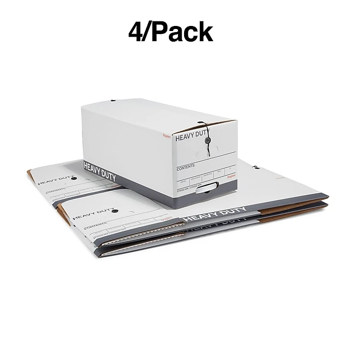 Staples Heavy Duty File Box, String And Button Lid, Letter, White/Gray, 4/Pack (TR59222) 10 Staples Heavy Duty File Box, String And Button Lid, Letter, White/Gray, 4/Pack (TR59222) - Image 8
