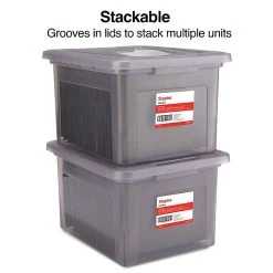 TRU RED™ Hanging File Box, Snap Lid, Letter/Legal Size, Frost Gray, 4/Carton (TR57623CT) -Cheap Staples Shop s1221002 sc7