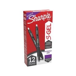 Sharpie S-Gel Retractable Gel Pen, Medium Point, Purple Ink, Dozen (2126235)