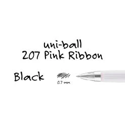 Uni-ball Uniball 207 Pink Ribbon Retractable Gel Pens, Medium Point, 0.7mm, Black, 2/Pack (1745148) -Cheap Staples Shop sp126688372 sc7