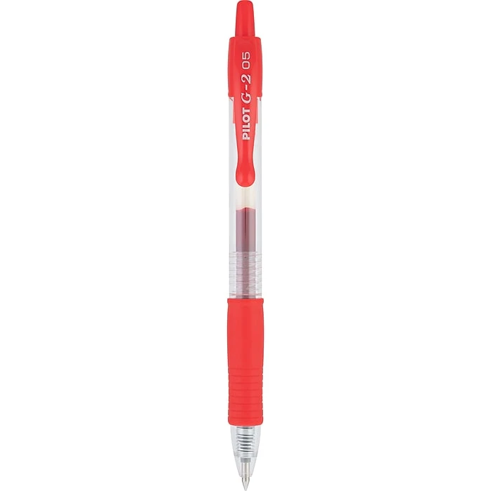 Pilot G2 Retractable Gel Pens, Extra Fine Point, Red Ink, Dozen (31004) 4 Pilot G2 Retractable Gel Pens, Extra Fine Point, Red Ink, Dozen (31004) - Image 2