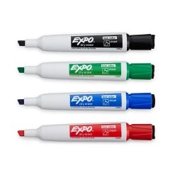 Expo Magnetic Dry Erase Markers With Eraser, Chisel Tip, Assorted, 4/Pack (1944728) 12 Expo Magnetic Dry Erase Markers With Eraser, Chisel Tip, Assorted, 4/Pack (1944728) -Cheap Staples Shop sp131760872 sc7