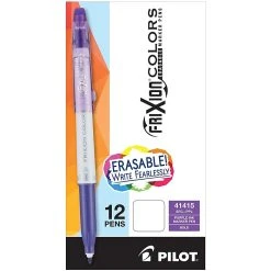 Pilot FriXion Colors Erasable Marker Pens, Bold Point, Purple Ink, Dozen (41415)