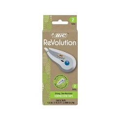 BIC Ecolutions Wite-Out Brand Correction Tape (formerly ReVolution), White, 2/Pack (WOET21-WHI)