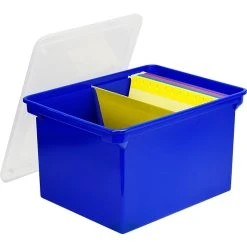 Storex Plastic Locking File Tote, Letter/Legal, Blue (STX61554U01C) -Cheap Staples Shop sp153310714 sc7