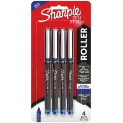 Sharpie Rollerball Pen, Needle Point Precision Pen, Blue Ink, 4/Pack (2093197)