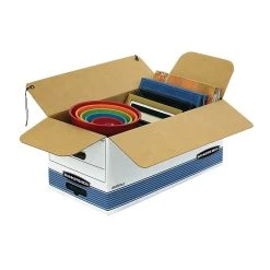 Bankers Box Stor/File™ Medium-Duty FastFold File Storage Boxes, String & Button, Letter Size, White/Blue, 20/Carton (0070409) -Cheap Staples Shop sp165492540 sc7