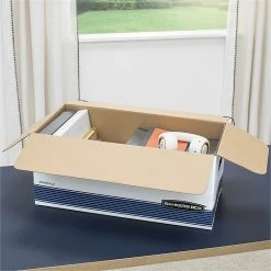 Bankers Box Stor/File™ Medium-Duty FastFold File Storage Boxes, String & Button, Letter Size, White/Blue, 20/Carton (0070409) -Cheap Staples Shop sp165492541 sc7