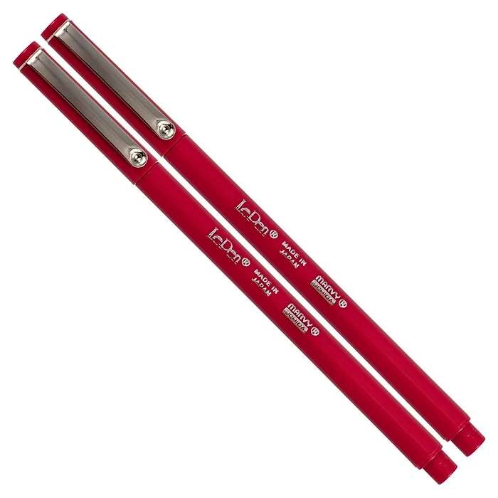 Marvy Uchida Le Pen Felt Pen, Ultra Fine Point, Red Ink, 2/Pack (7655884A) 3 Marvy Uchida Le Pen Felt Pen, Ultra Fine Point, Red Ink, 2/Pack (7655884A)