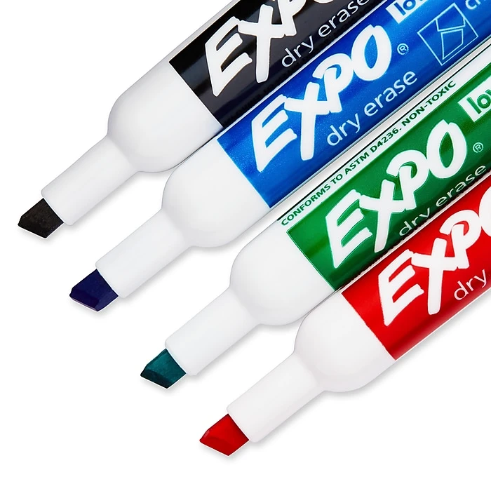 Expo Dry Erase Marker, Chisel Point, Assorted, 4/Pack (80074) 5 Expo Dry Erase Marker, Chisel Point, Assorted, 4/Pack (80074) - Image 3