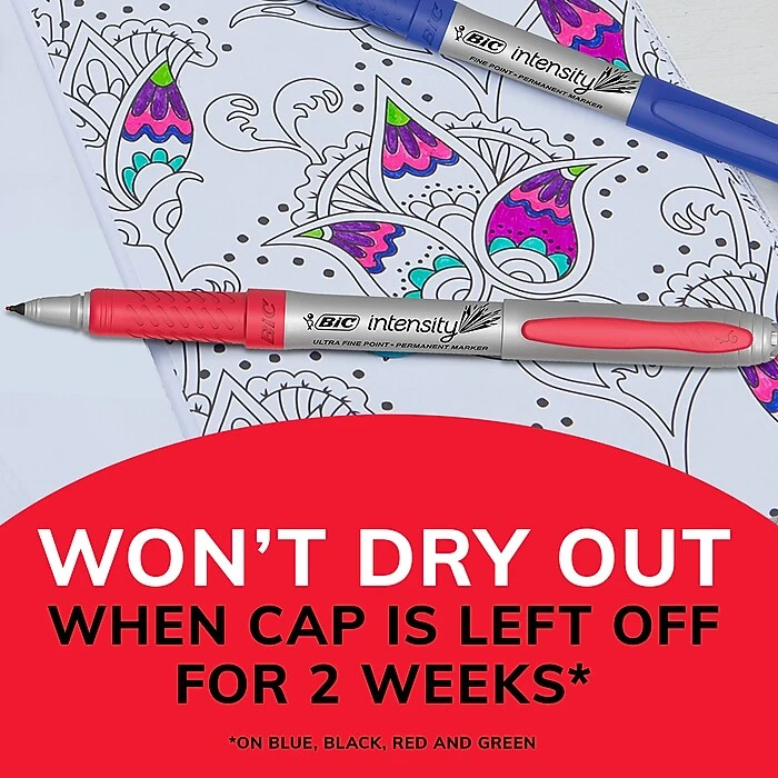 BIC Intensity Permanent Markers, Ultra Fine Tip, Black, 12/Pack (GPMU11BK) 8 BIC Intensity Permanent Markers, Ultra Fine Tip, Black, 12/Pack (GPMU11BK) - Image 6