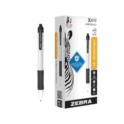 Zebra Sarasa Dry X20+ Retractable Gel Pen, Medium Point, Black Ink, Dozen (41610)