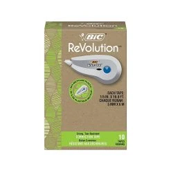 BIC Ecolutions Wite-Out Brand Correction Tape (formerly ReVolution), White, 10/Pack (WOET10-WHI)