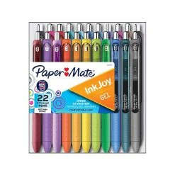 Paper Mate InkJoy Retractable Gel Pens, Medium Point, Assorted Inks, 22/Pack (2088416)