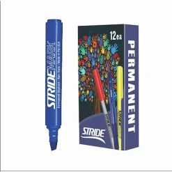 Stride StrideMark Tank Permanent Marker, Chisel Tip, Blue Ink, 12/Box (22002)