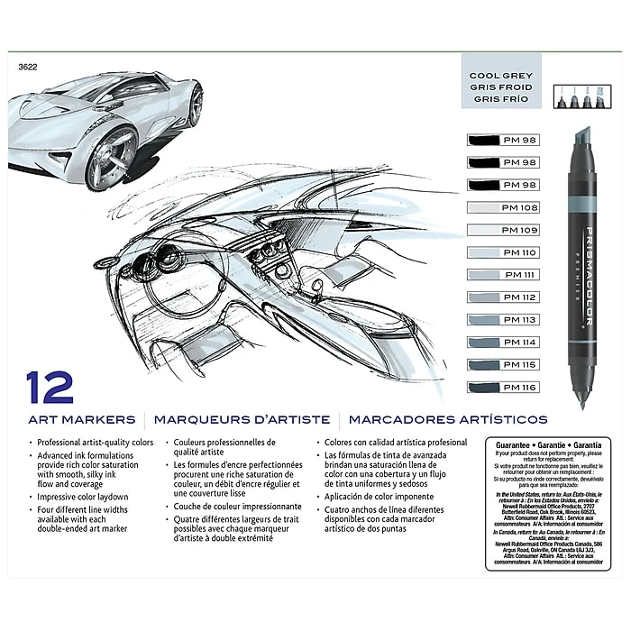 Prismacolor Marker Sets Cool Gray Set Of 12 (3622) 8 Prismacolor Marker Sets Cool Gray Set Of 12 (3622) - Image 6
