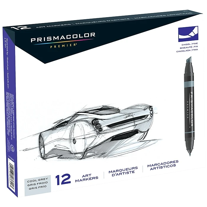 Prismacolor Marker Sets Cool Gray Set Of 12 (3622) 3 Prismacolor Marker Sets Cool Gray Set Of 12 (3622)