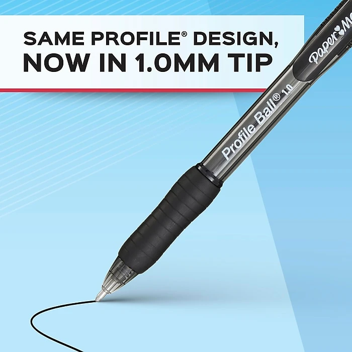 Paper Mate Profile Ballpoint Pen, Medium Point, Black Ink, 4 Pack (2113558) 4 Paper Mate Profile Ballpoint Pen, Medium Point, Black Ink, 4 Pack (2113558) - Image 2