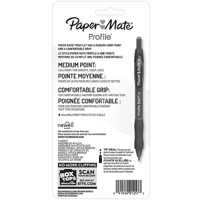 Paper Mate Profile Ballpoint Pen, Medium Point, Black Ink, 4 Pack (2113558) 8 Paper Mate Profile Ballpoint Pen, Medium Point, Black Ink, 4 Pack (2113558) - Image 6
