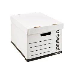Universal Corrugated Boxes, Letter/Legal Size, White, 12/Carton (UNV95224)